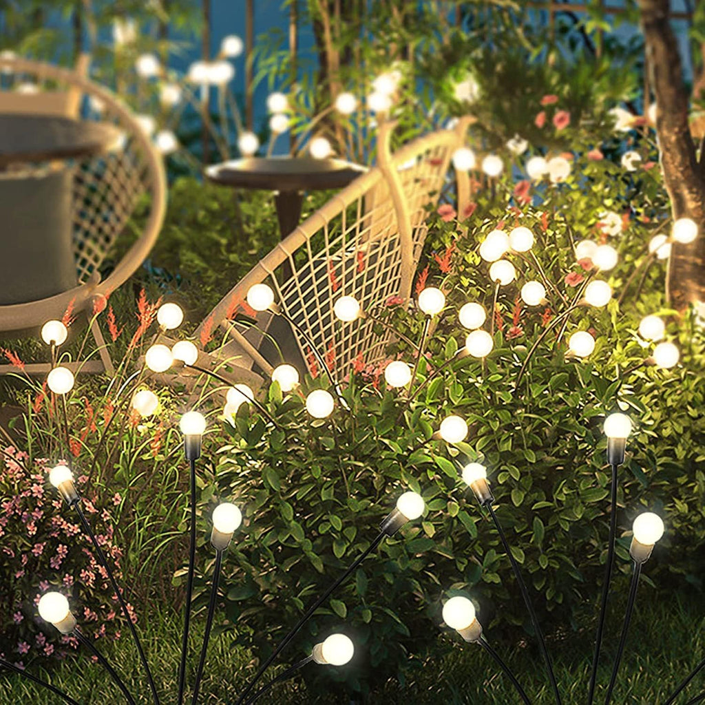 Kizozo Solarlampen 4er Set Garten Aussen 10 LED warmweiss IP65 wasserdicht
