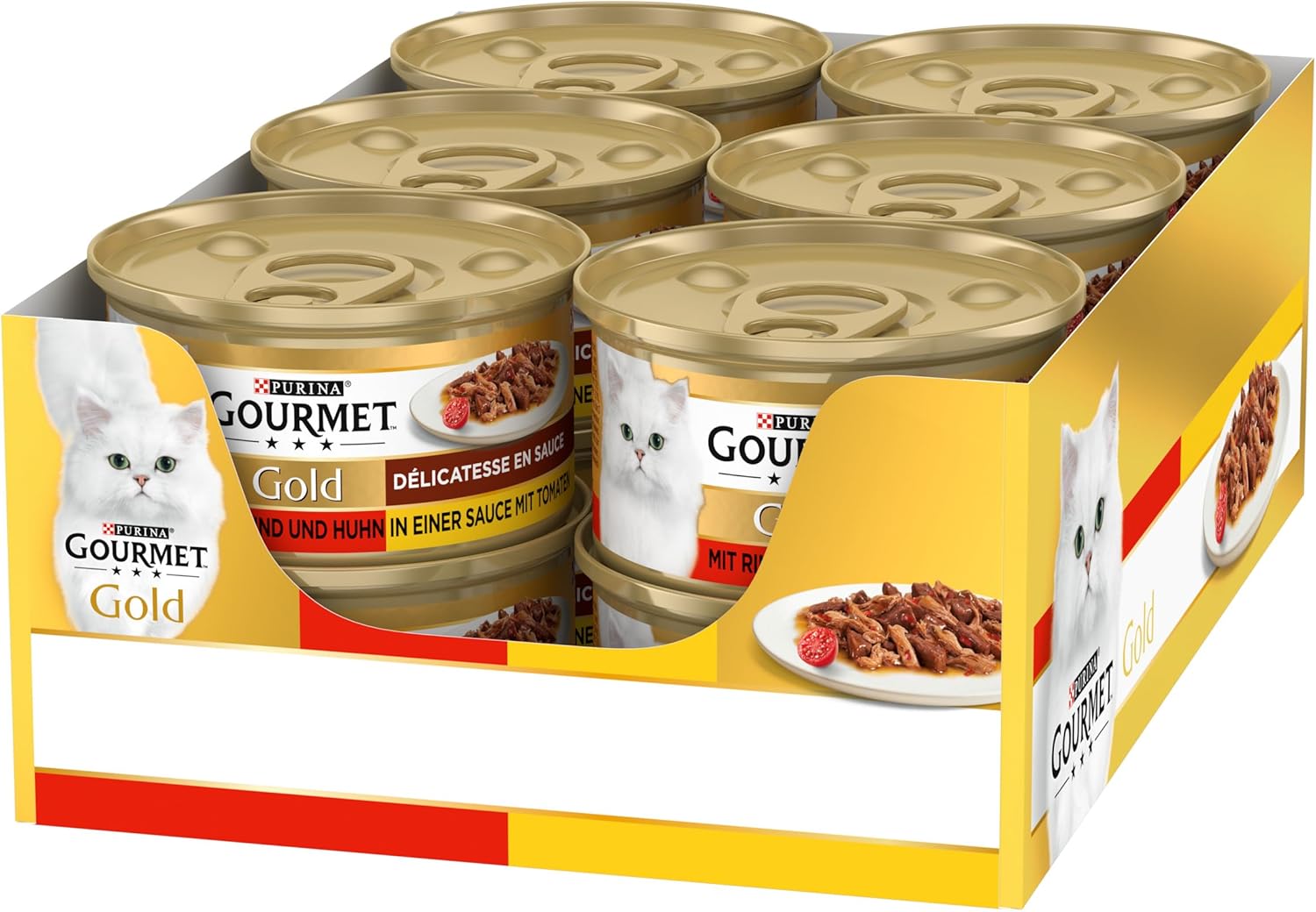 Gourmet Gold Délicatesse Katzenfutter Nass Rind & Huhn 12 x 85 g