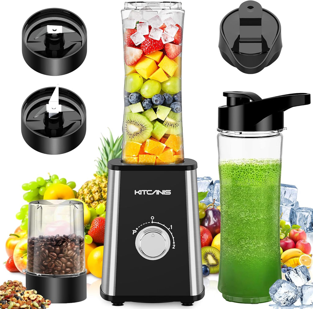 Smoothie Maker Standmixer 800 W mit 2 x Flaschen, Mixgeraet