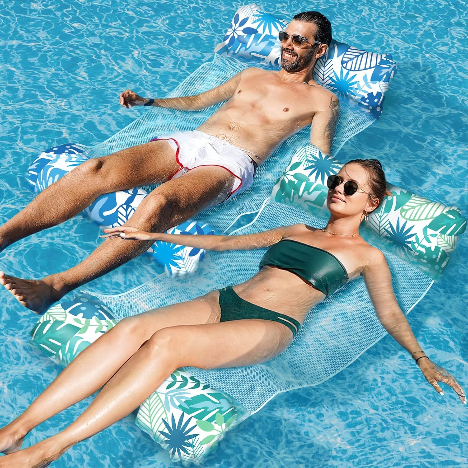 Elidepe XL Pool Luftmatratze 2er Set Wassersessel Wasserhaengematte 4-in-1