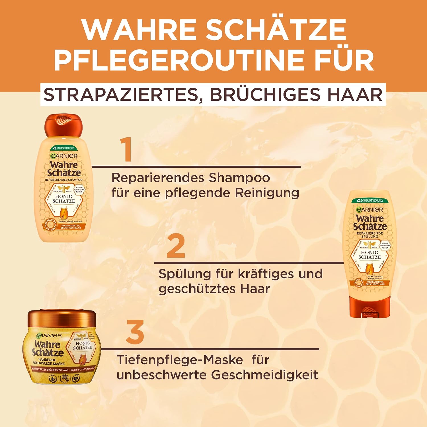 Garnier Wahre Schaetze Shampoo Honig Schaetze fuer strapaziertes Haar