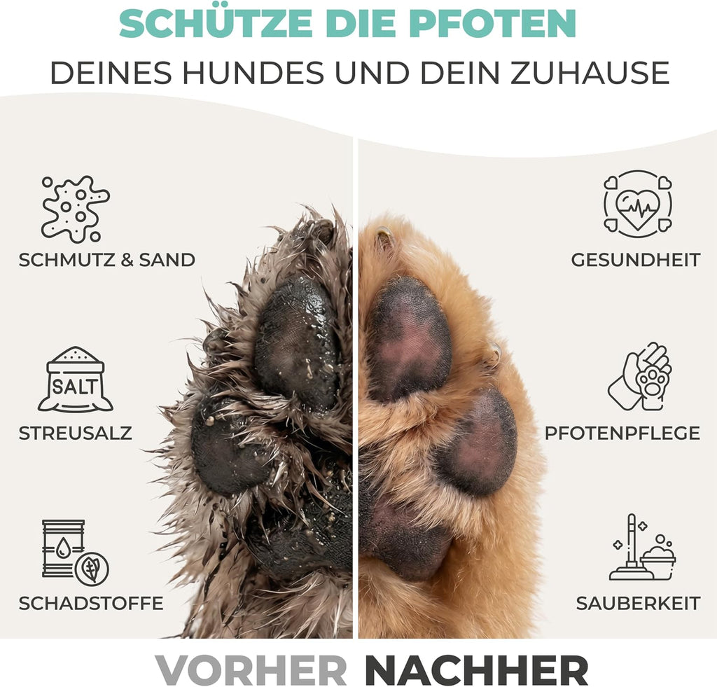 MAGGIE & COOPER Pfotenreiniger Groesse L mit weichen Buersten und Mikrofasertuch