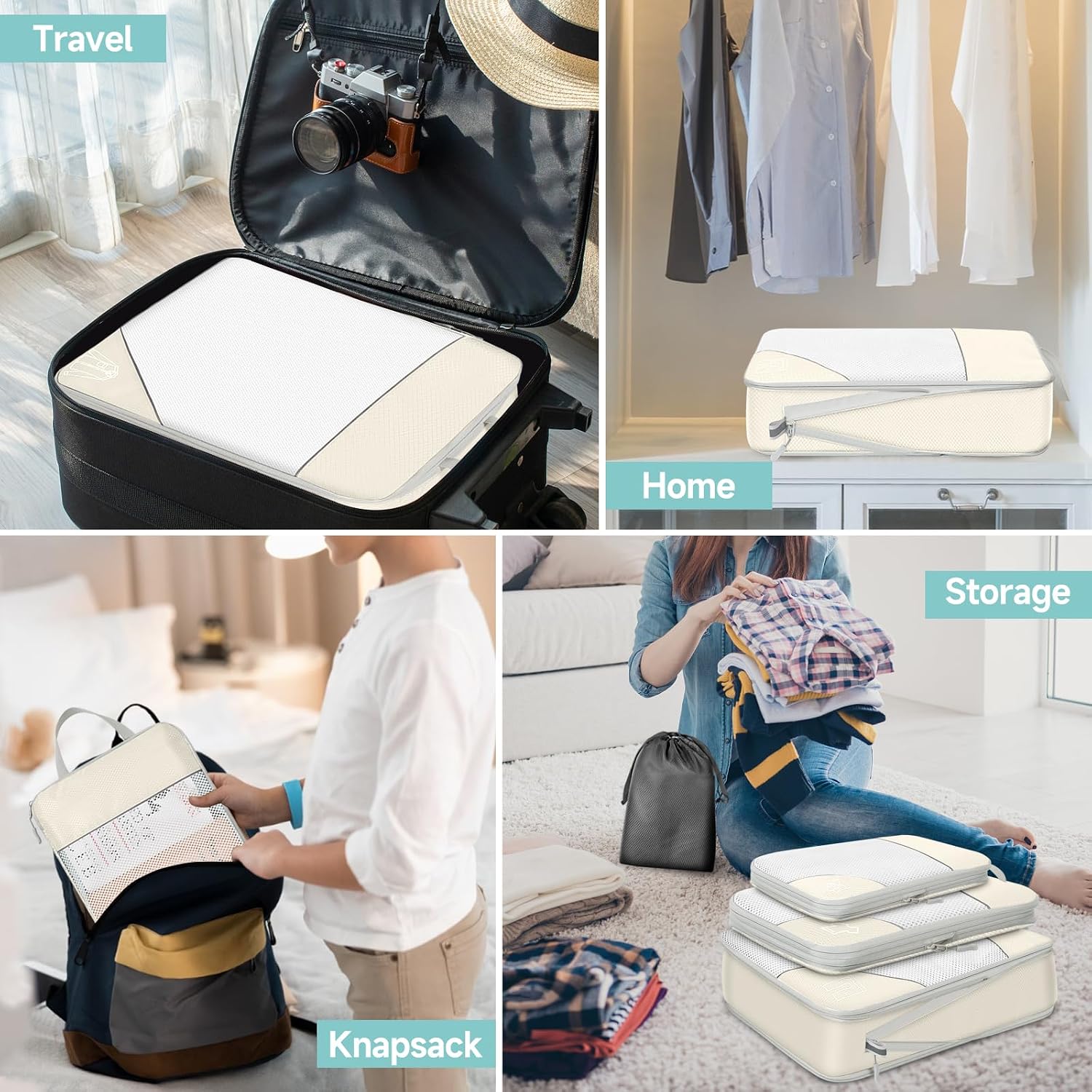 10er Pack Kompressions Packing Cubes Koffer Organizer Reise-Set