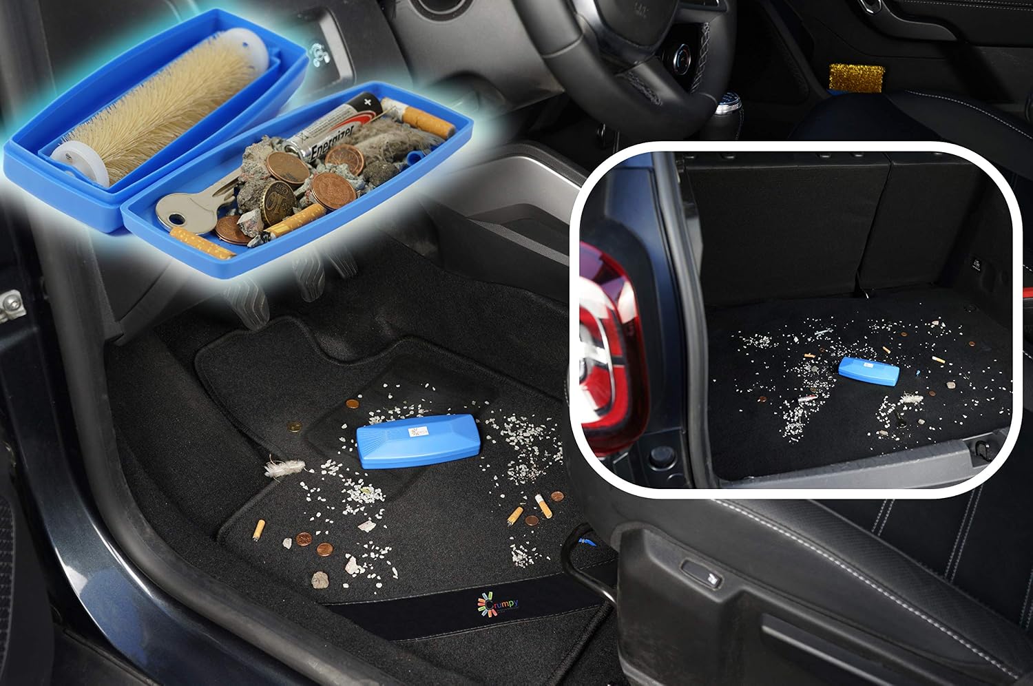 Handstaubsauger Kruemelbuerste fuer Auto Caravan Zuhause schwarz