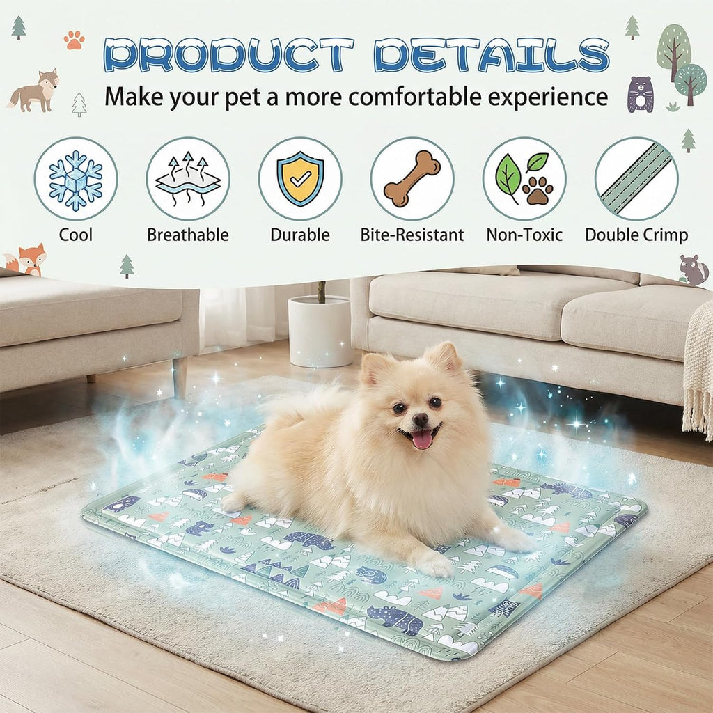 Ninonly Kuehlmatte 50x65 cm fuer Hunde und Katzen selbstkuehlend wasserdicht