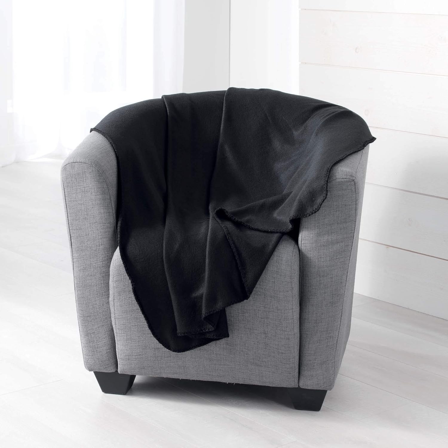 Milou Plaid 125 x 150 cm Polyester Taupe - Kuscheldecke 150cm
