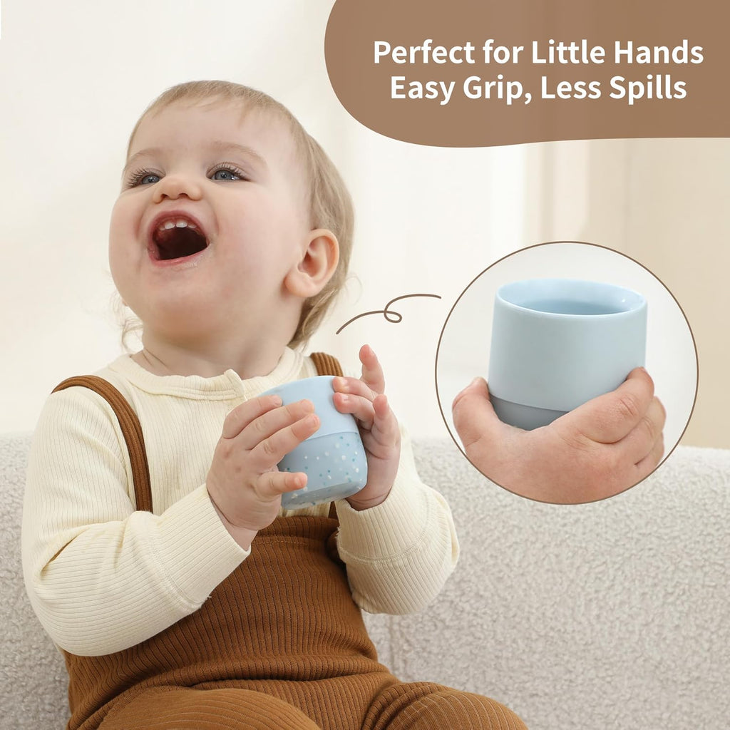 Moonkie Baby Trinklernbecher Silikon Schnabeltasse BPA-frei ab 4 Monate