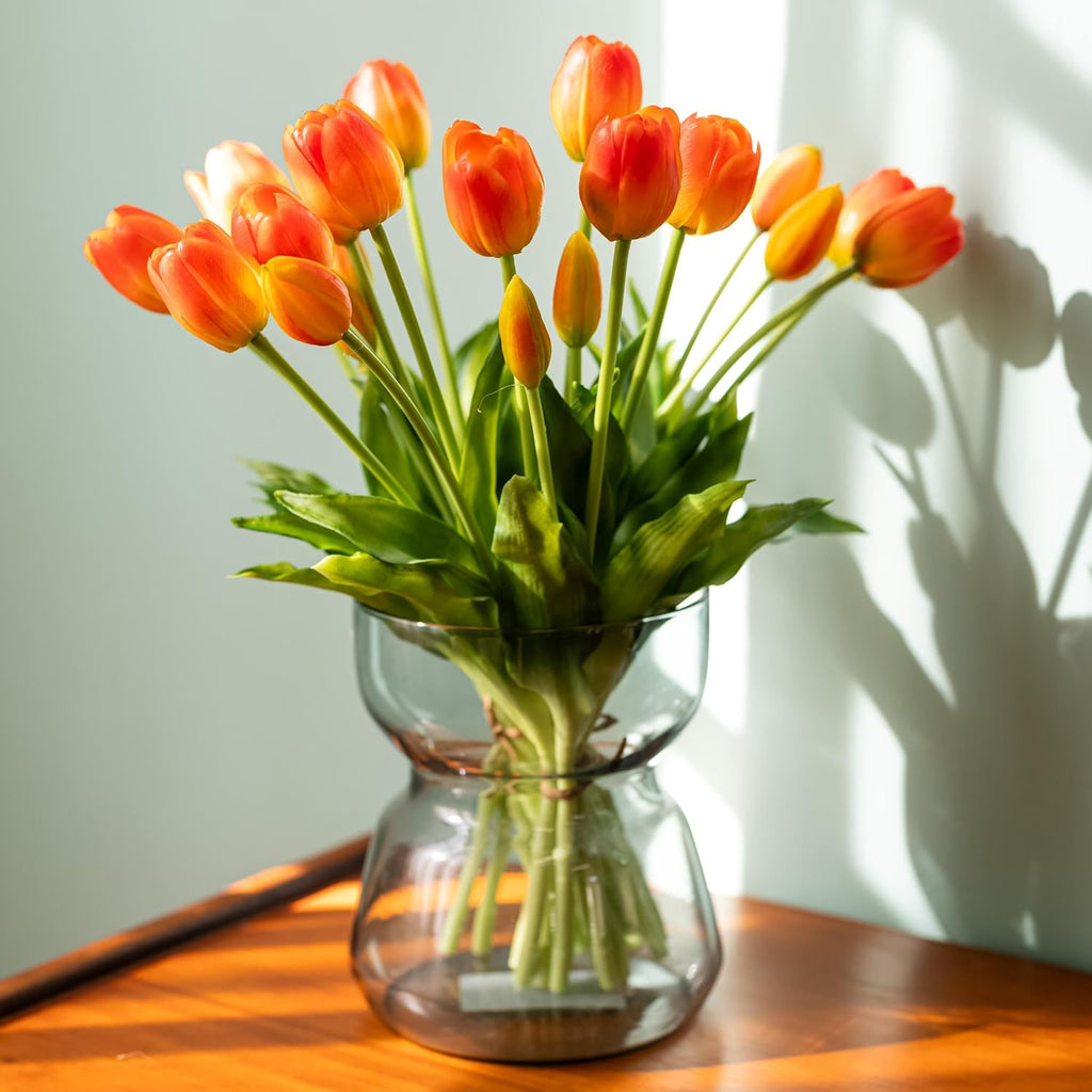 Kuenstliche Tulpen Real Touch 20 Stueck Strauss Kunstblumen Deko
