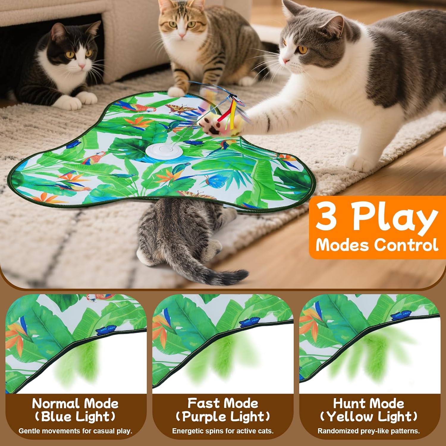 Interaktives Katzenspielzeug mit Schmetterling und Bewegungssensor