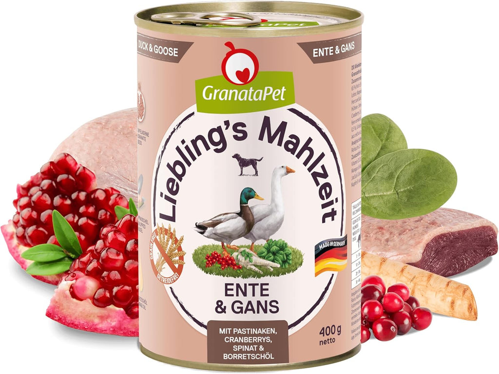 GranataPet Liebling's Mahlzeit Ente & Gans Nassfutter fuer Hunde
