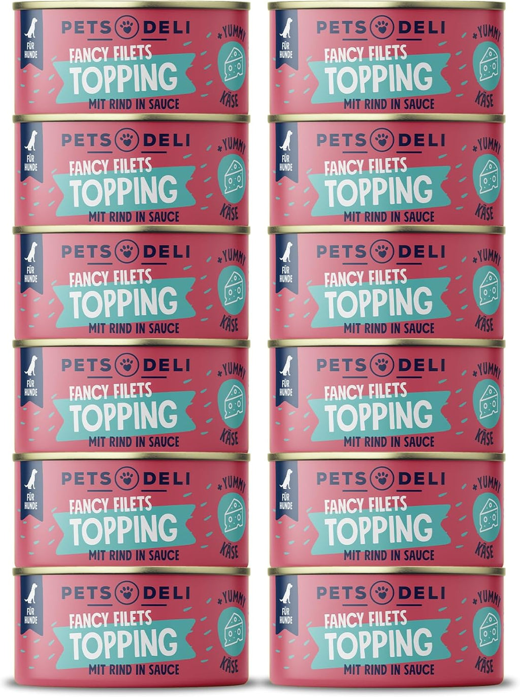 Pets Deli Fancy Filets Hunde Futter-Topping Rind in Sauce 12x70 g verschiedene S