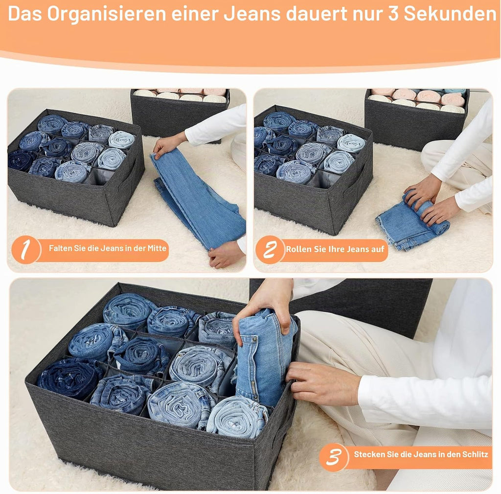 Kleiderschrank Organizer 12 Zellen Schubladen Aufbewahrungsbox fuer Kleidung