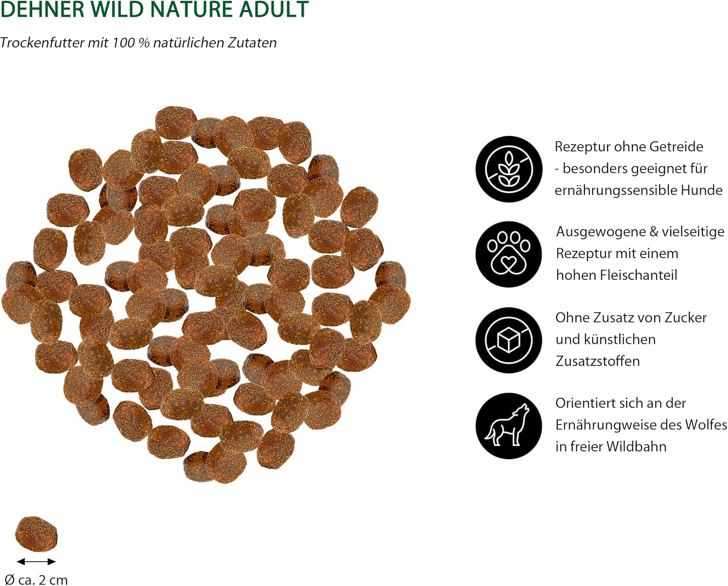 Dehner Wild Nature Hundetrockenfutter Adult 12 kg Pferd getreidefrei empfindlich