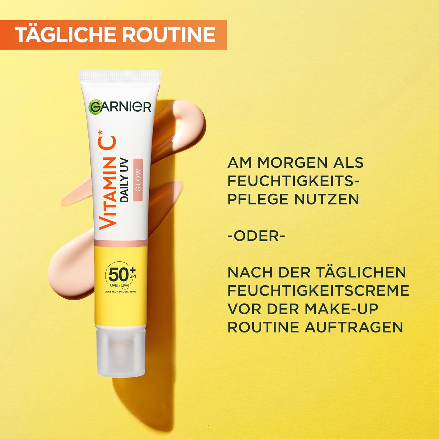 Garnier Vitamin C Sonnenfluid LSF 50+ Gesicht Hals 40 ml Vegan Daily UV Glow