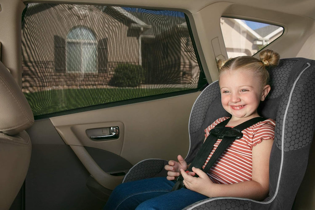 Auto-Sonnenschutz dehnbar atmungsaktiv, 2er Set fuer Kinder, universell passend
