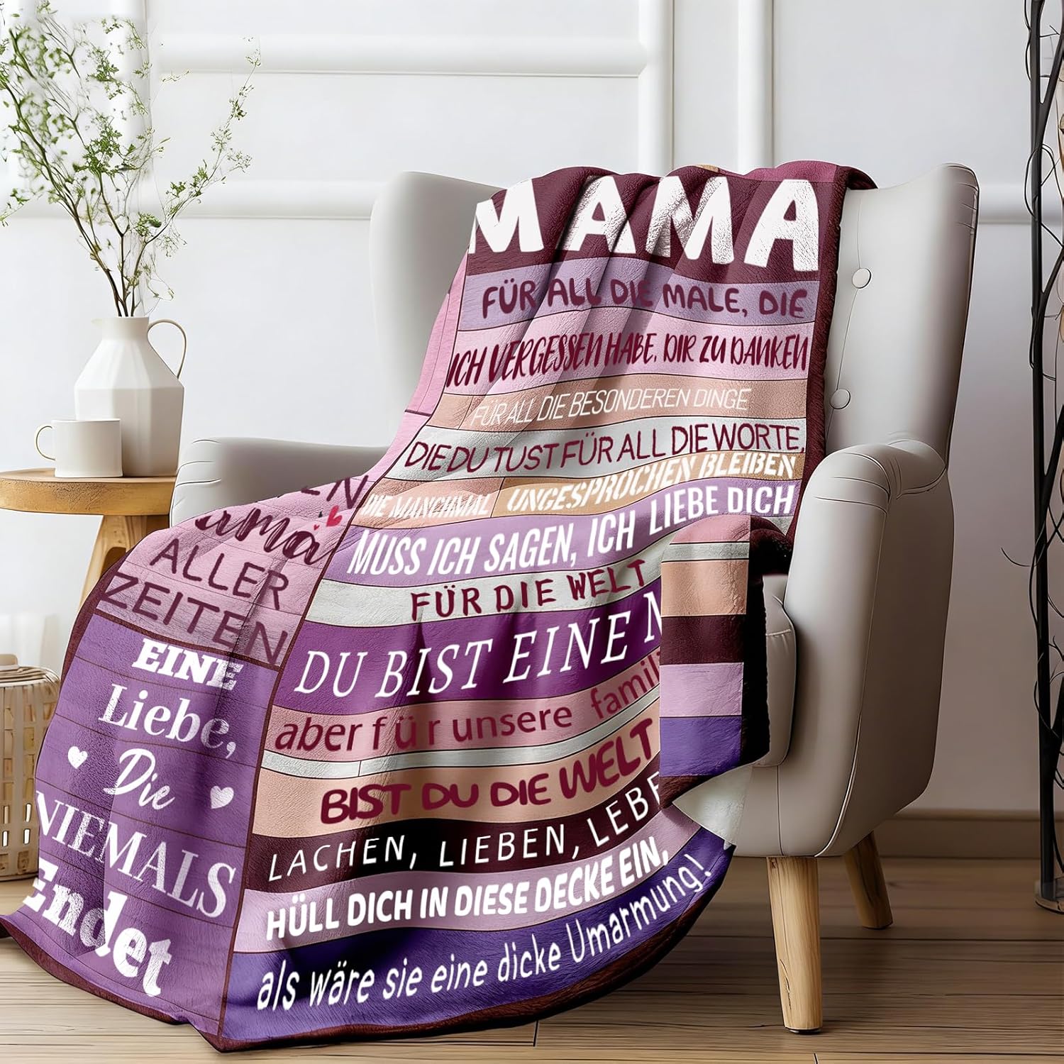 Mutter Kuscheldecke Beste Mama Geschenk personalisiert 150cm-220cm