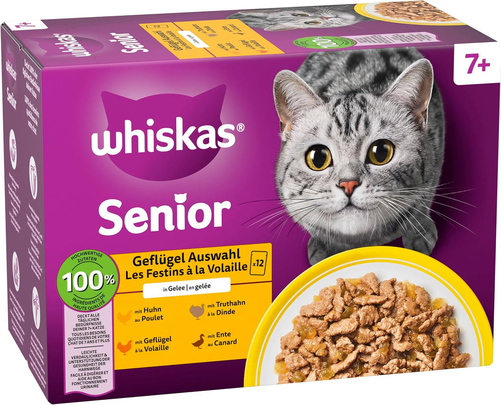 Whiskas Senior 7+ Nassfutter verschiedene Sorten 12 x (4er Pack)
