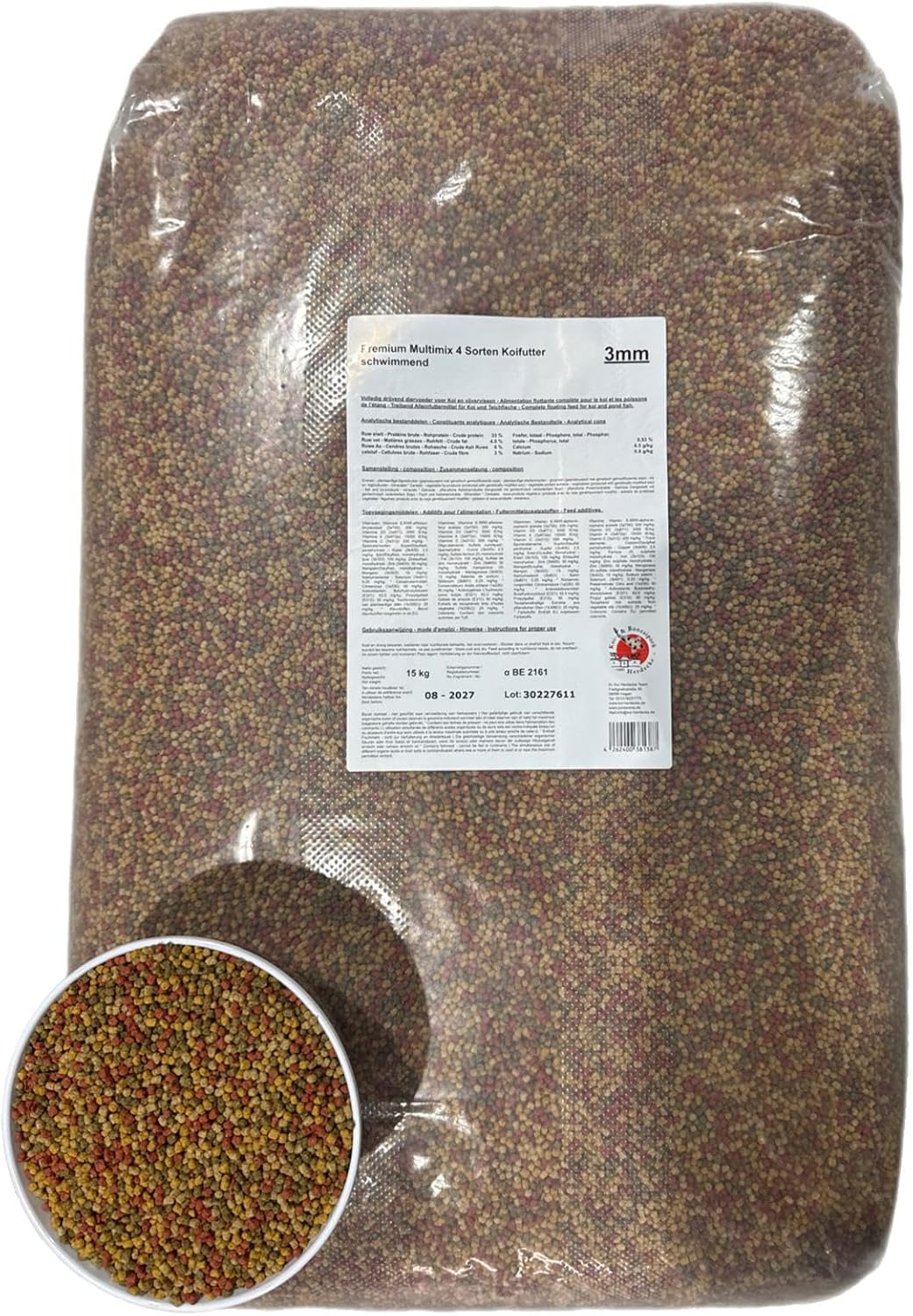 Koi Futter schwimmende 6 mm Pellets Pack fuer Koi Goldfisch Orfe verschiedene