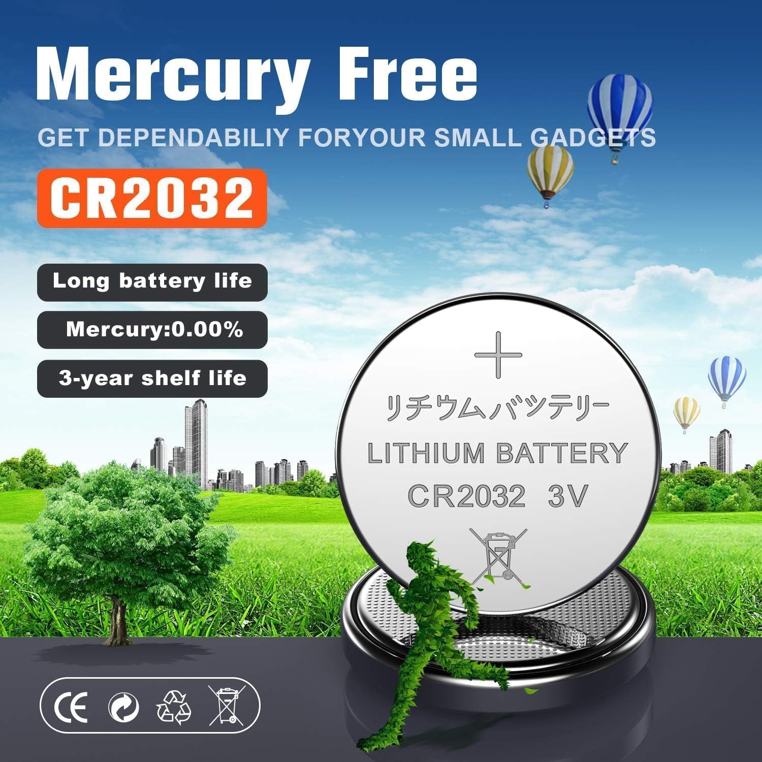 Gutalkali CR2032 20er Pack 3V Lithium Knopfzellen CR 2032