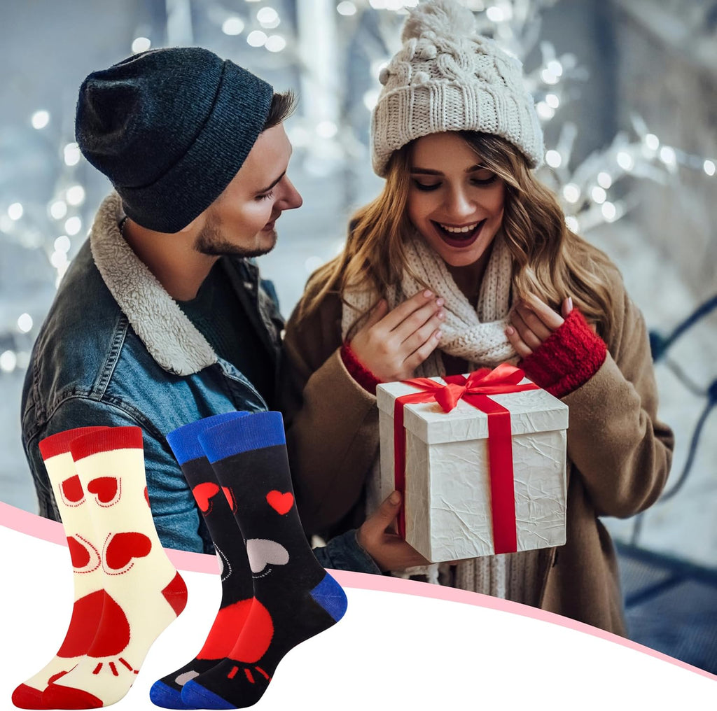 Herz Socken 2 Paar fuer Paare Geschenk Jahrestag Valentinstag Gr. Einheitsgroesse