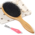BESTOOL Bambus Paddle Haarbuerste mit Wildschweinborsten und Nylon