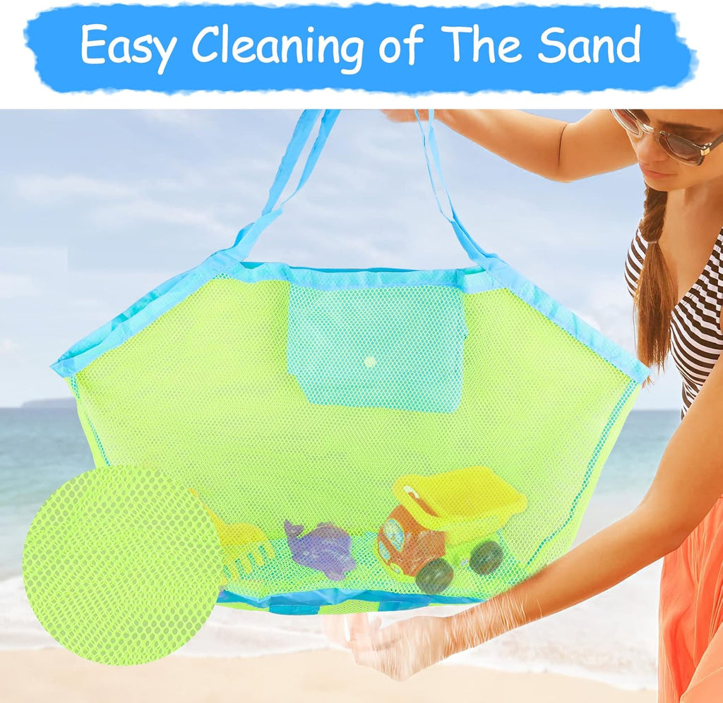 Strandtasche Netz gross faltbar Aufbewahrungsbeutel fuer Sandspielzeug Bad Reise