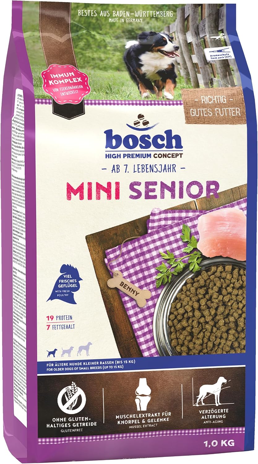 Bosch HPC Mini Senior Hundetrockenfutter fuer kleine Hunde verschiedene Sorten