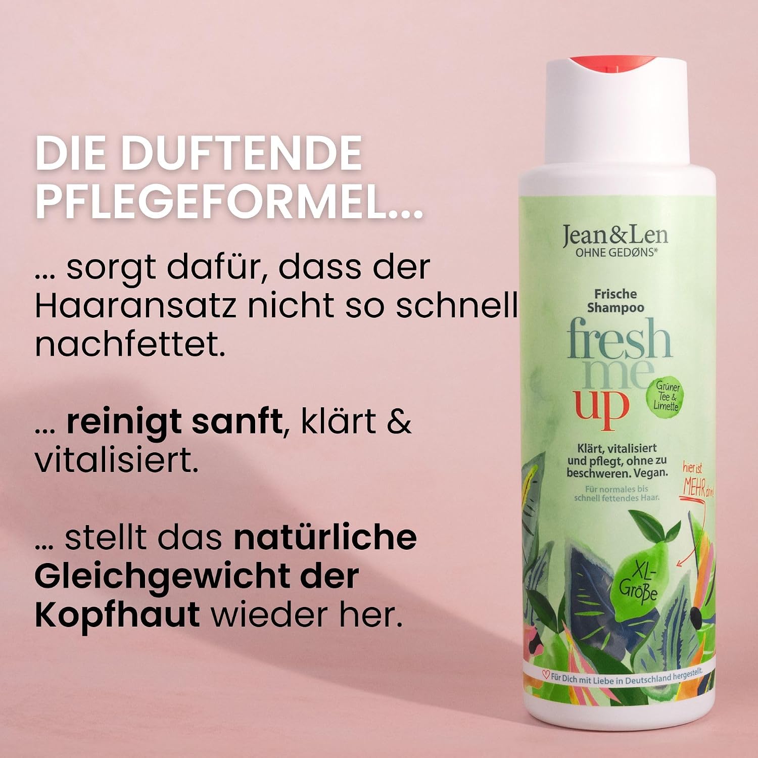 Jean & Len Shampoo Gruener Tee Limette vegan ohne Silikone