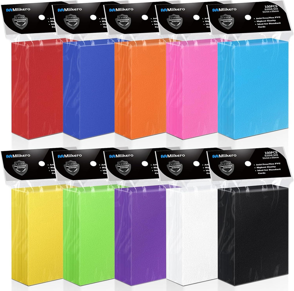 Mlikero Kartenhuellen 66×91 mm 500 Stueck 5 Farben Sleeves fuer Sammelkarten