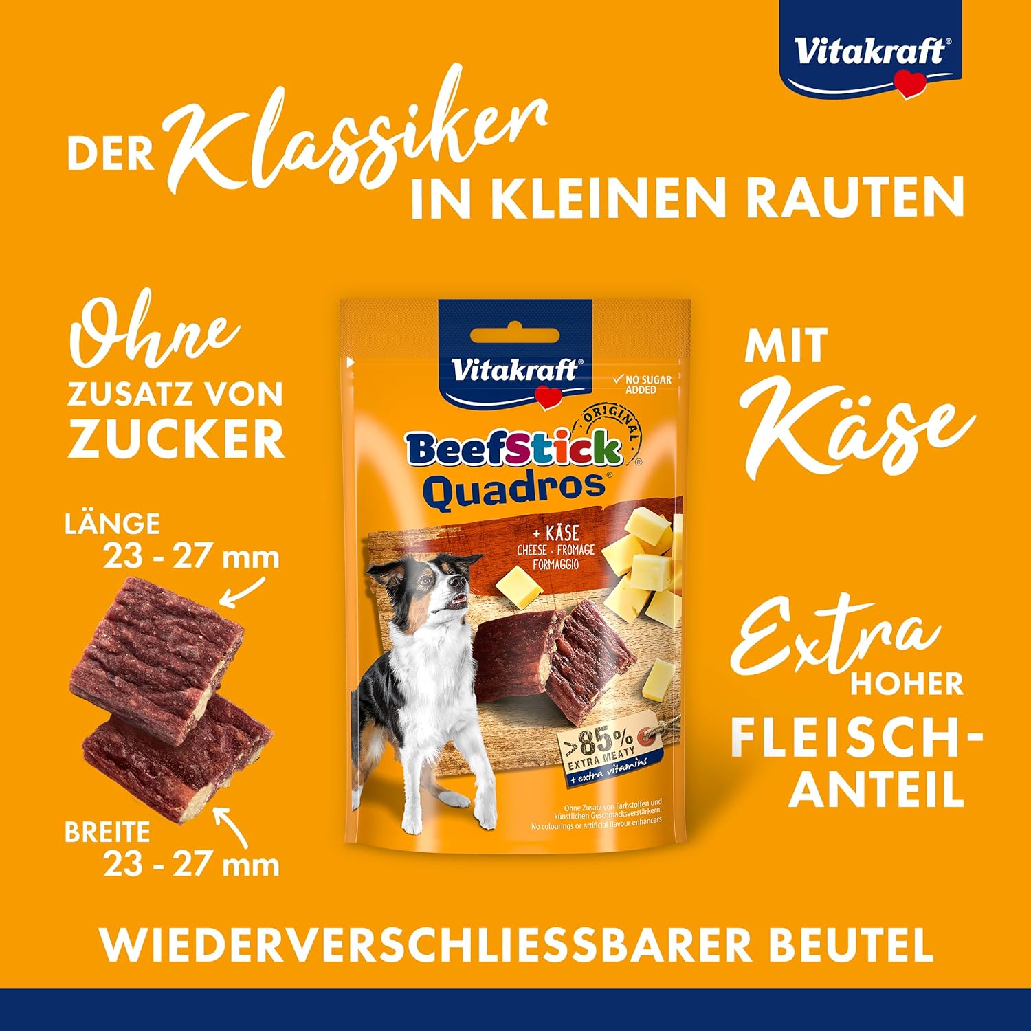 Hundebesitzer Trainingsleckerli Beef Stick Hauptprotein Rind/Käse