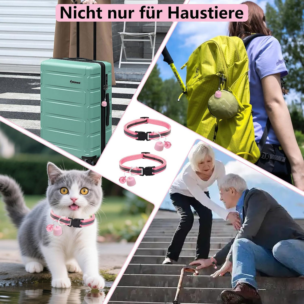 GPS Tracker fuer Katze und Hund Mini Halsband Tracker ohne Abo mit weltweiter Ortung