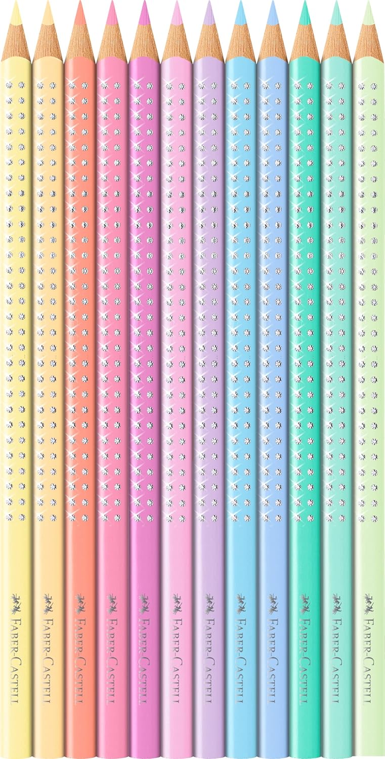 Sparkle Pastell Buntstifte 12er im Metalletui, dreikantig, bruchsicher