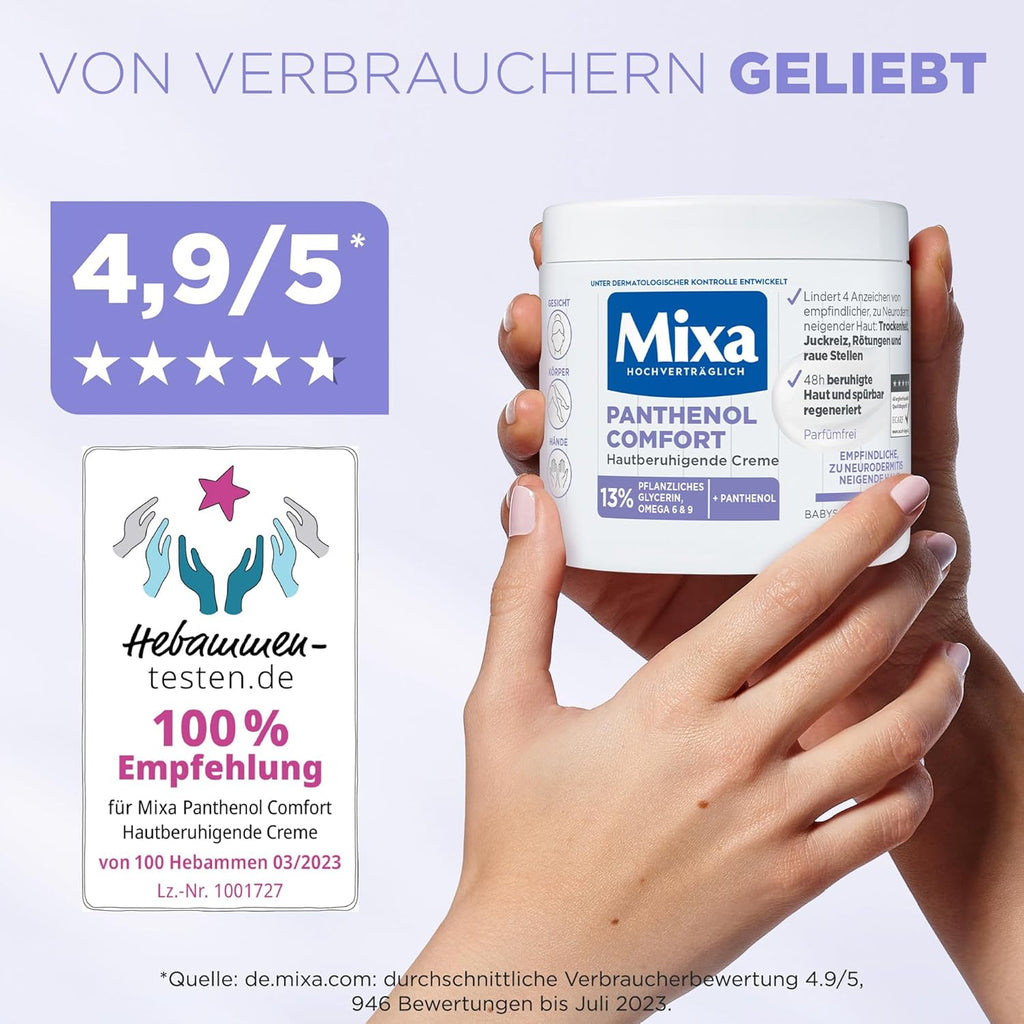 Mixa Panthenol Comfort Creme 400 ml fuer trockene, empfindliche Haut