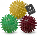 Premium Massageball Set 3 Haertegrade Igelball fuer Fuss Ruecken Hand