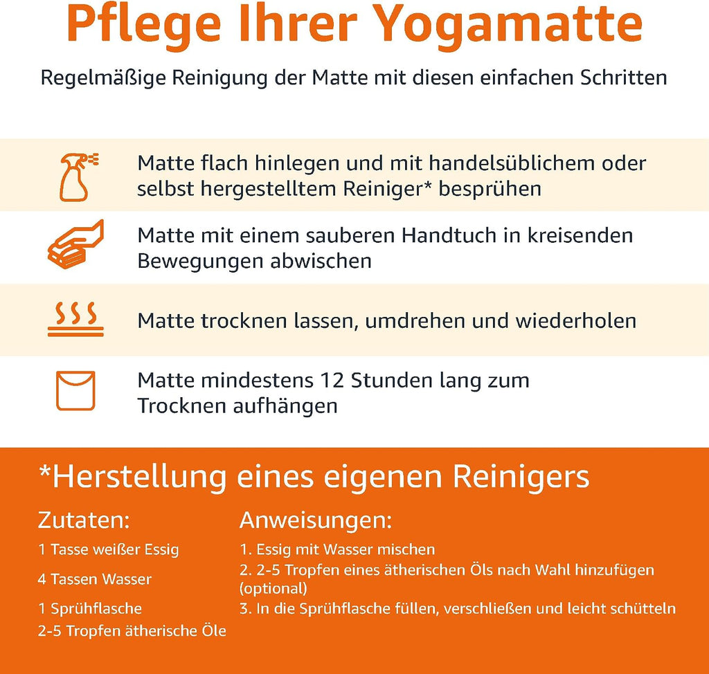 Yogamatte 183 x 61 cm extra dick Fitnessmatte rutschfest Schwarz