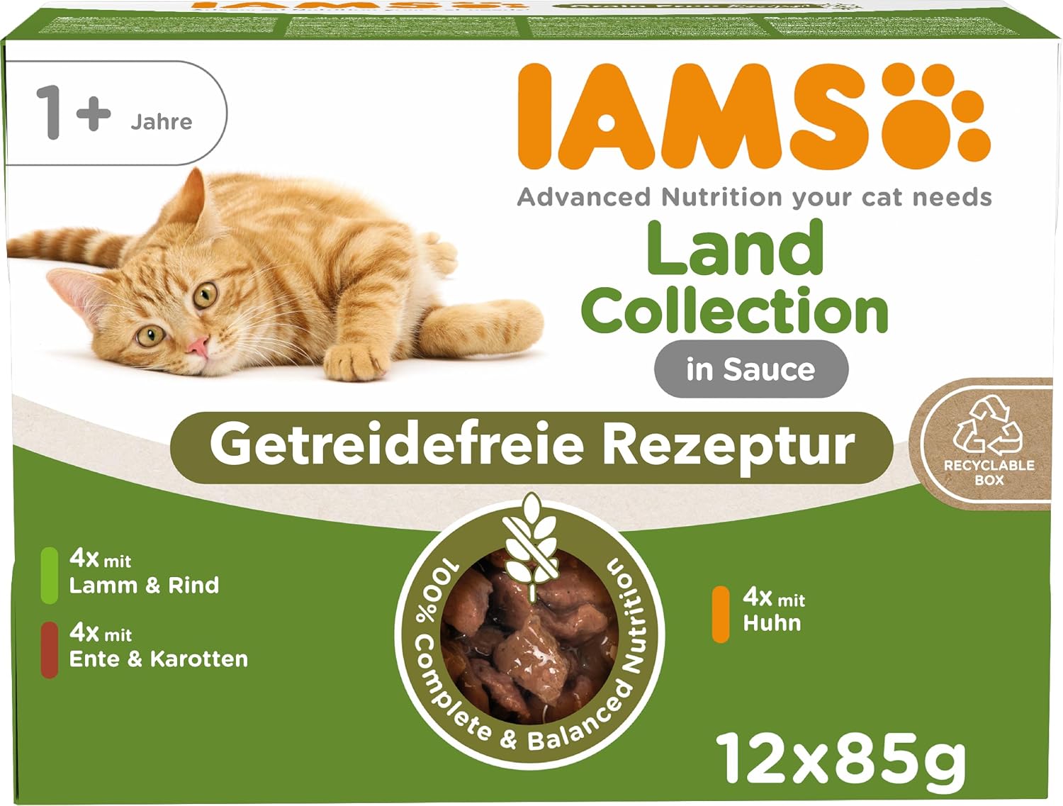 IAMS Delights Land Collection Katzenfutter Nass 12 x 85g getreidefrei ab 1 Jahr