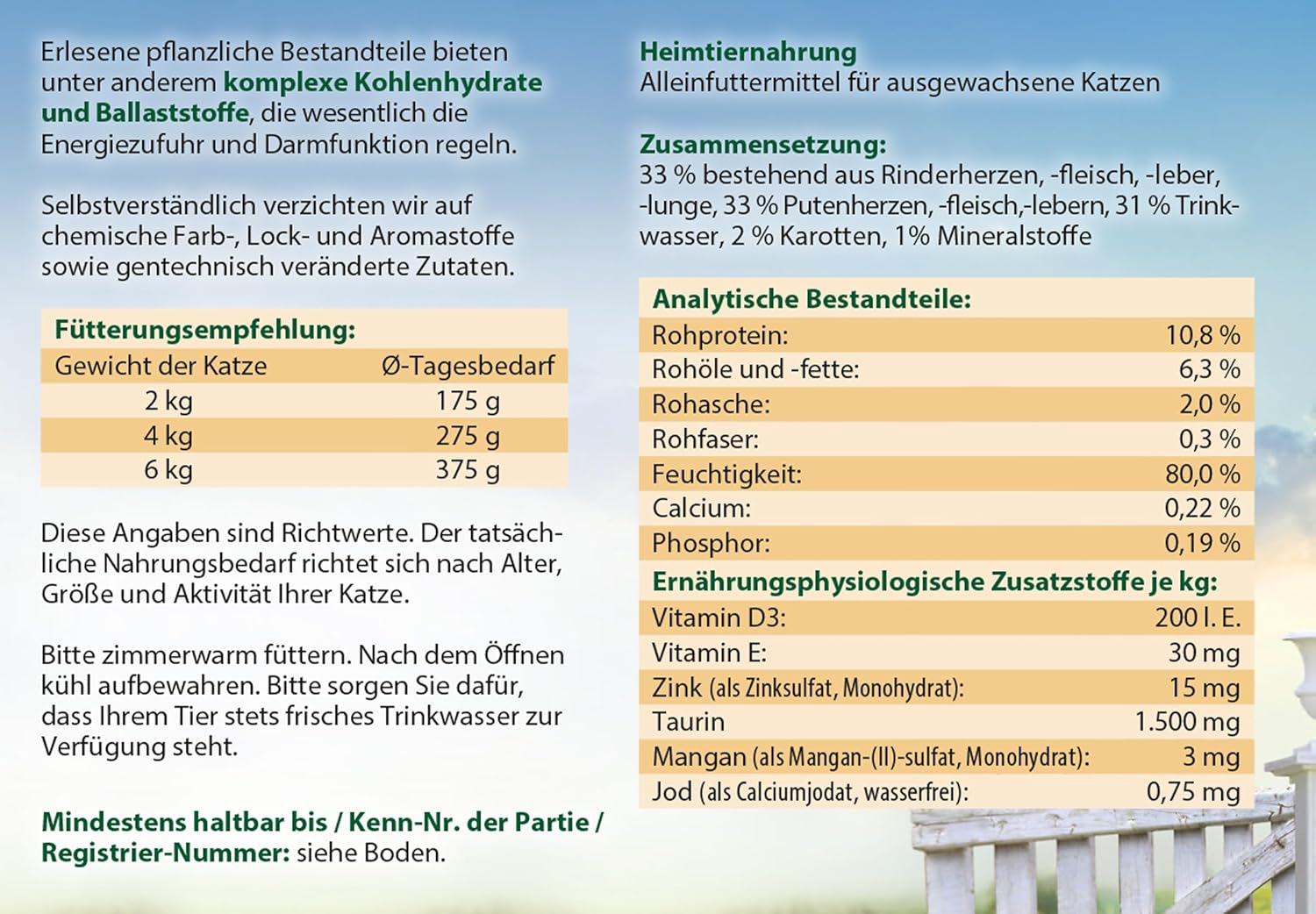 Dehner Best Nature Katzenfutter Adult Rind Pute mit Karotten 6x200g Nassfutter