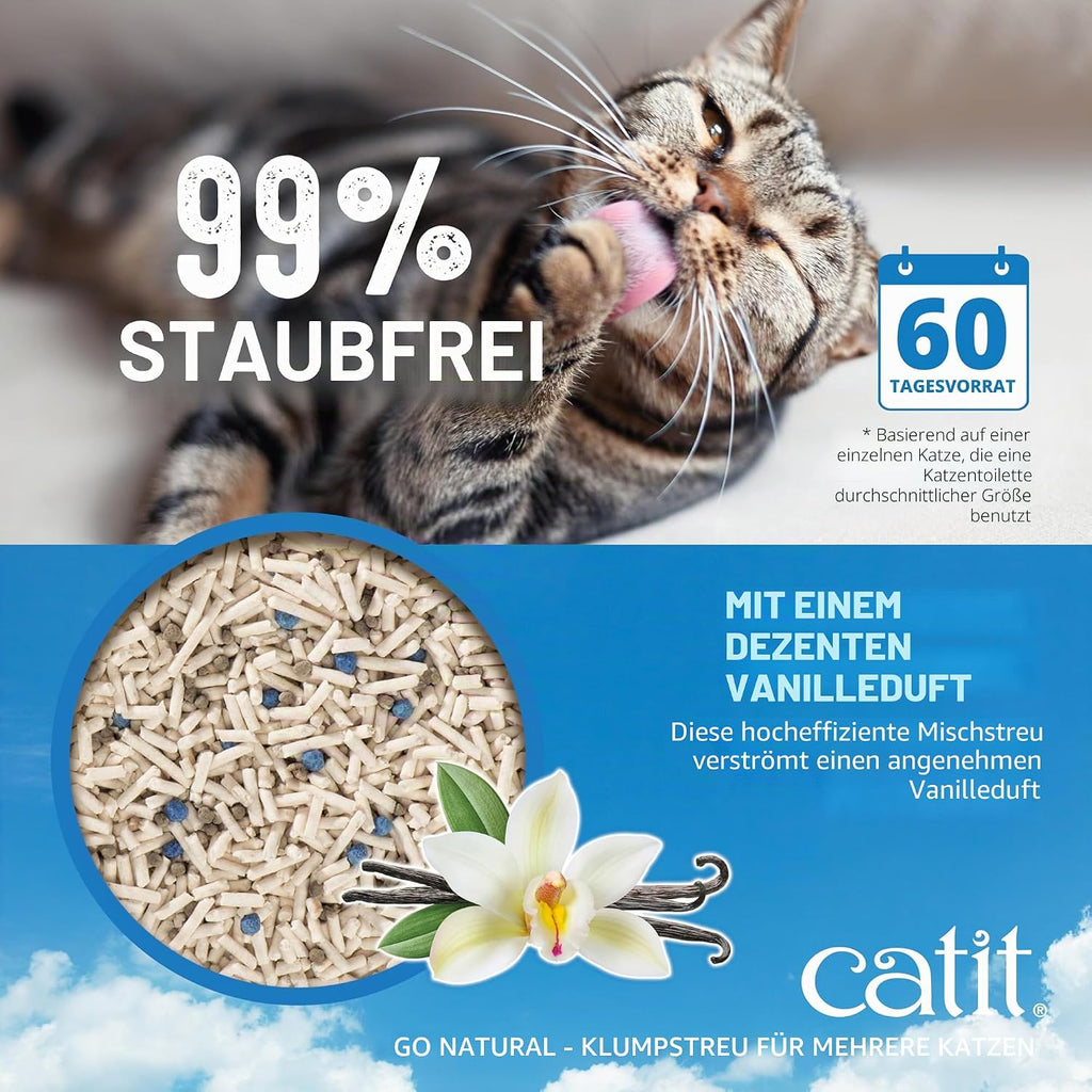 Catit Go Natural Katzenstreu 6,4 kg Erbsenhülsen Klumpstreu Vanilleduft