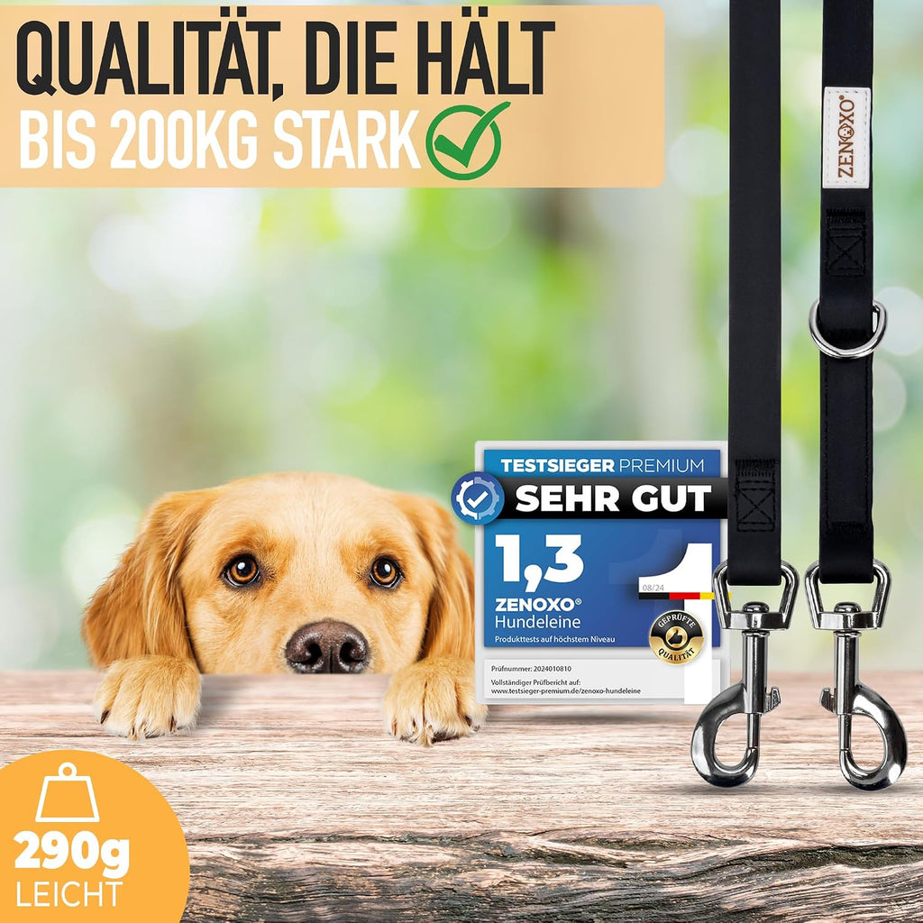 3 m verstellbare Hundeleine 4-fach wasserfest schmutzabweisend fuer grosse Hunde