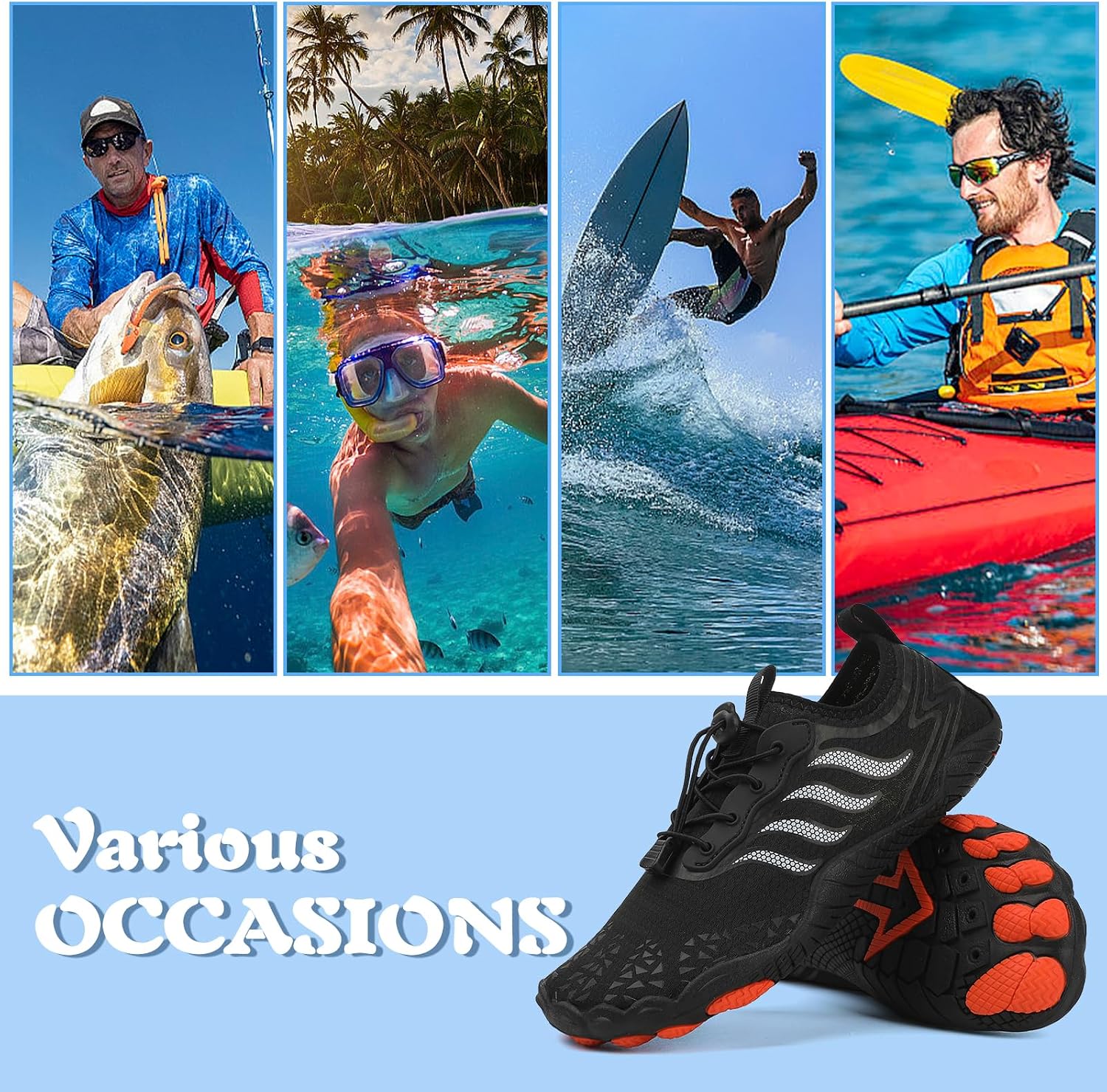 Hanani Aquaschuhe Wasserschuhe fuer Herren Damen Strandschuhe Schnell trocknend
