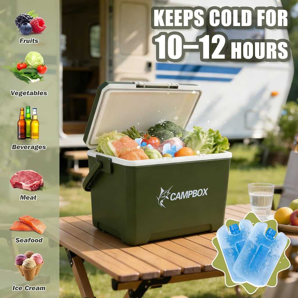 JONRRYIN Kuehlbox - passive Thermobox mit 2 Kuehlakkus, bis 12 Std.