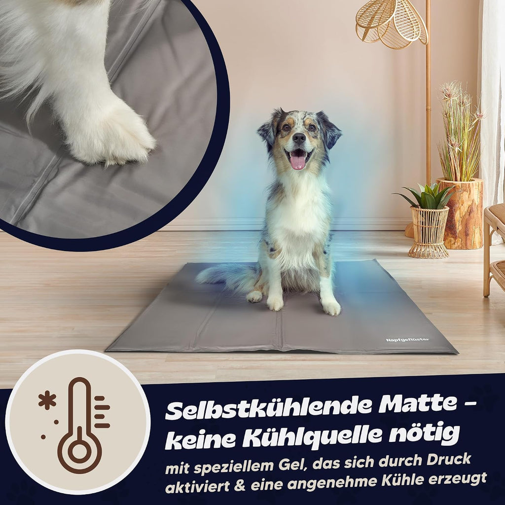 NALA Kuehlmatte fuer Hunde 65cm-81cm selbstkuehlend fuer Zuhause Auto Unterwegs