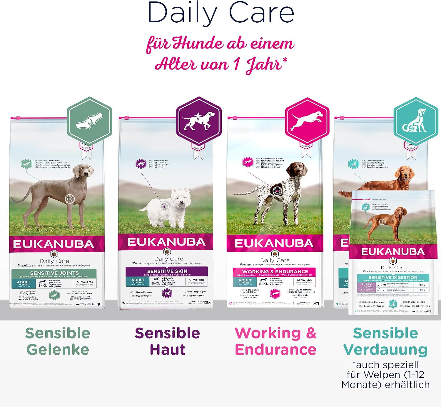 Hundefutter Eukanuba Daily Care Sensitive Digestion 2- verschiedene Sorten
