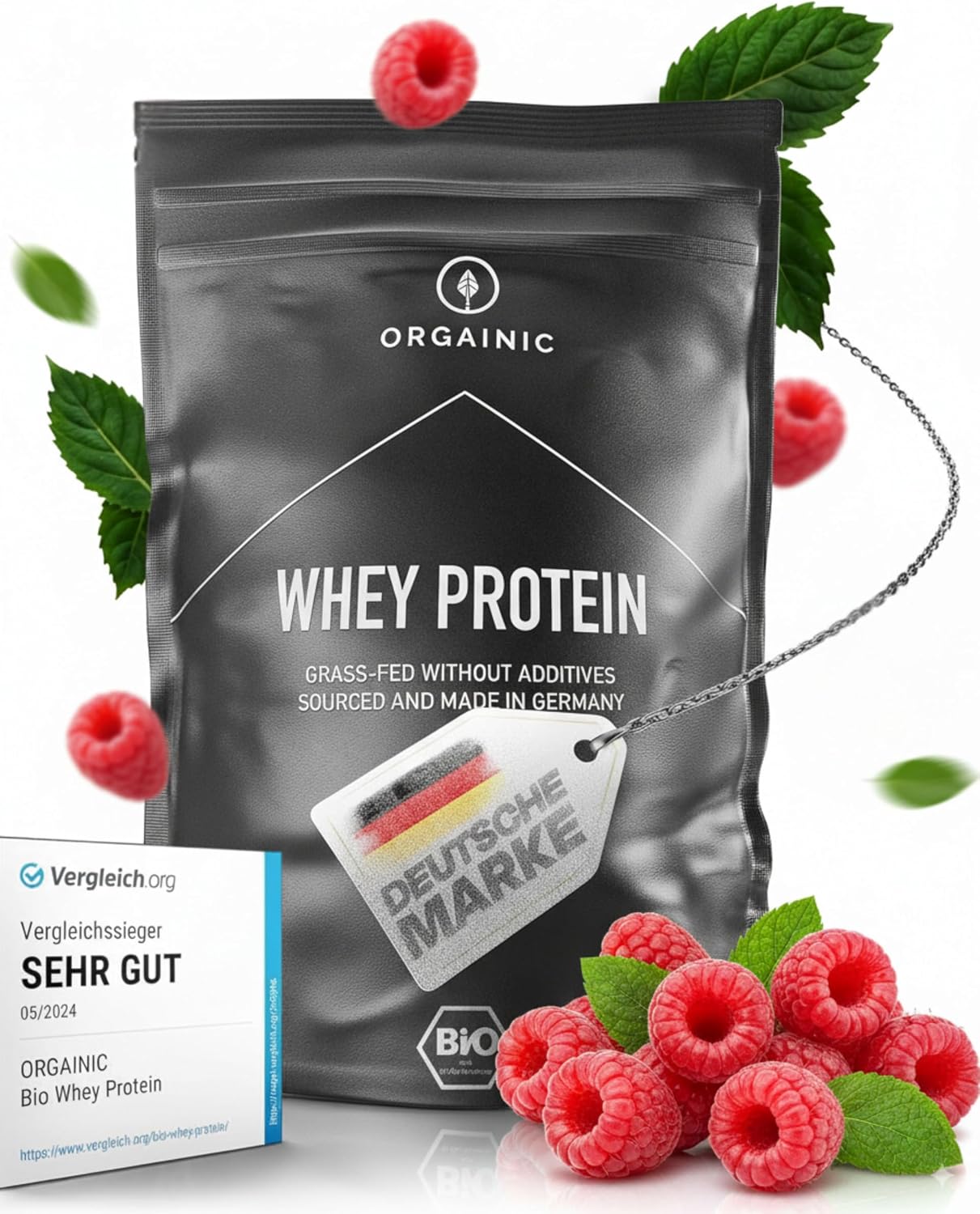 Orgainic Bio Whey Protein Pulver aus Deutschland, verschiedene Sorten