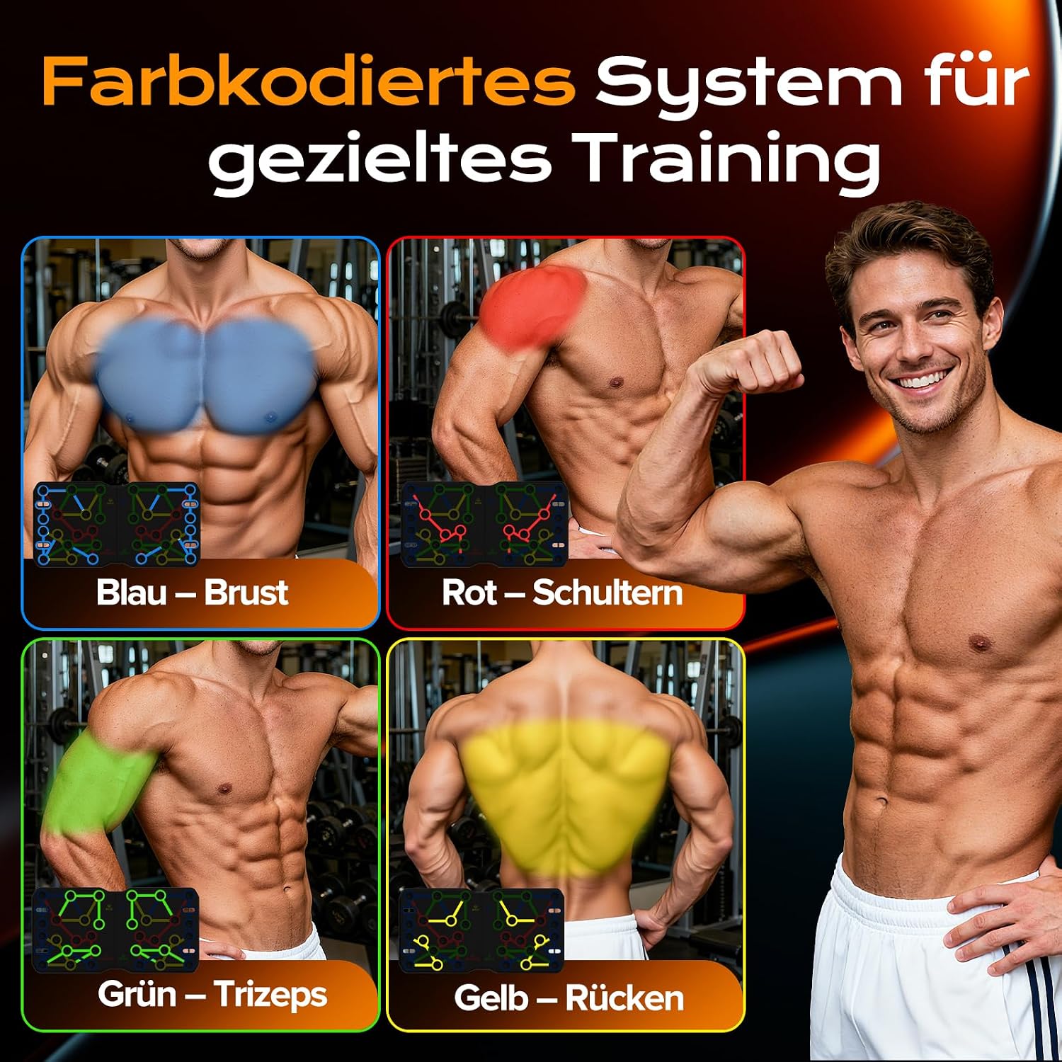 AERLANG Liegestuetzgriffe Push-up Board Set Tragbar Multifunktional Fitness