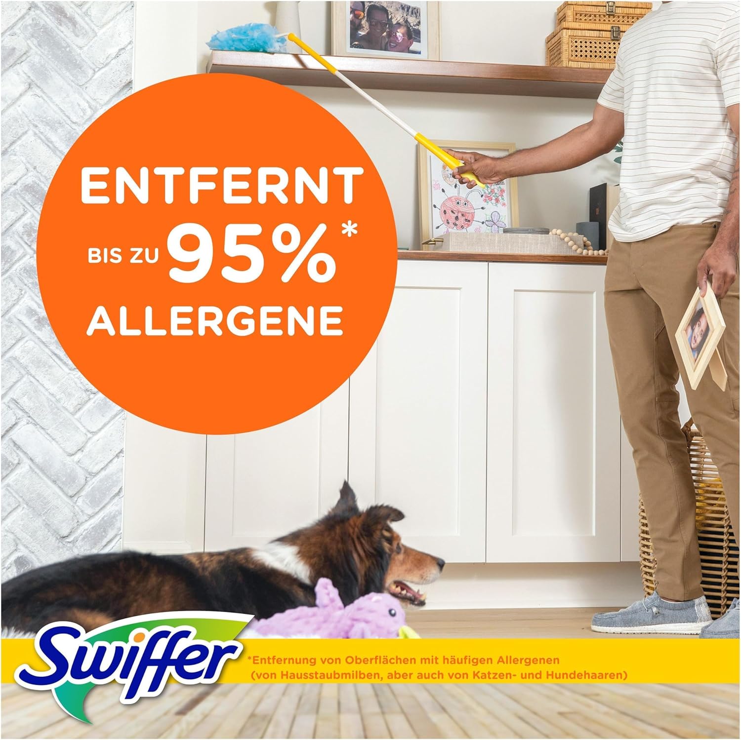 Swiffer Staubmagnet Starter Set Griff mit 13 Staubtuechern