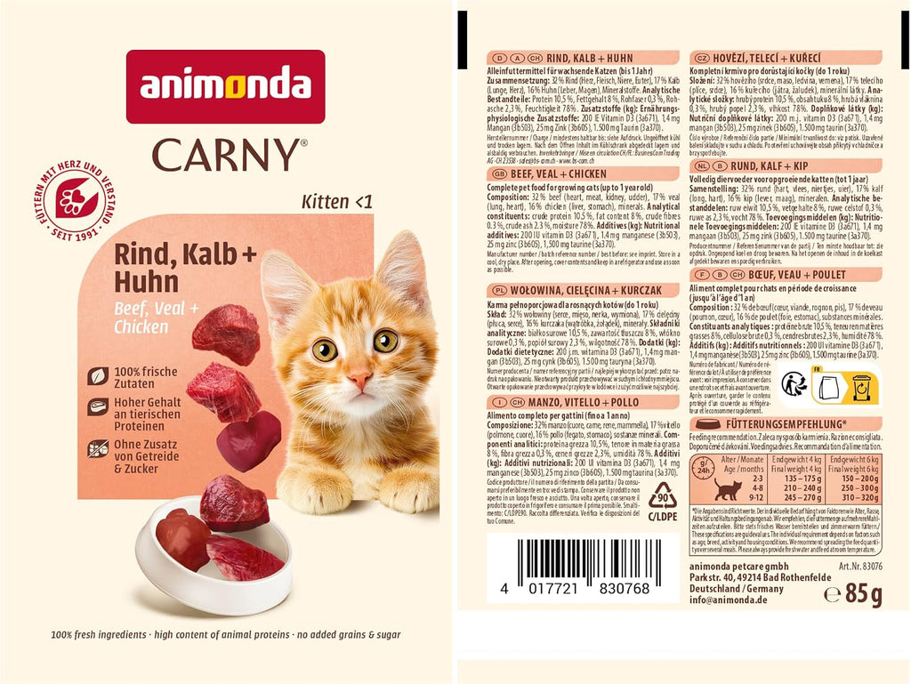 Animonda Carny Gefluegel Mix Katzenfutter nass getreidefrei