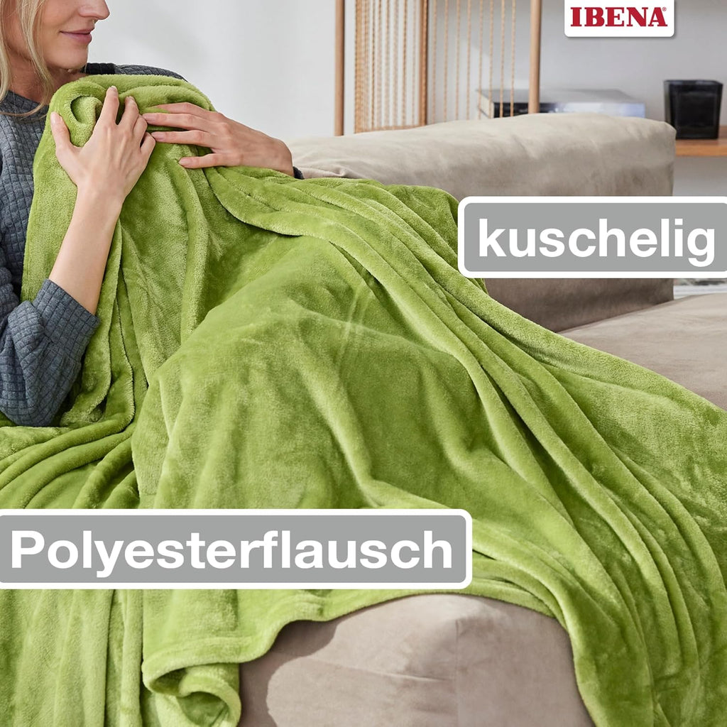 Ibena Kuscheldecke Olbia 130x180 cm beige Fleecedecke 180cm-200cm