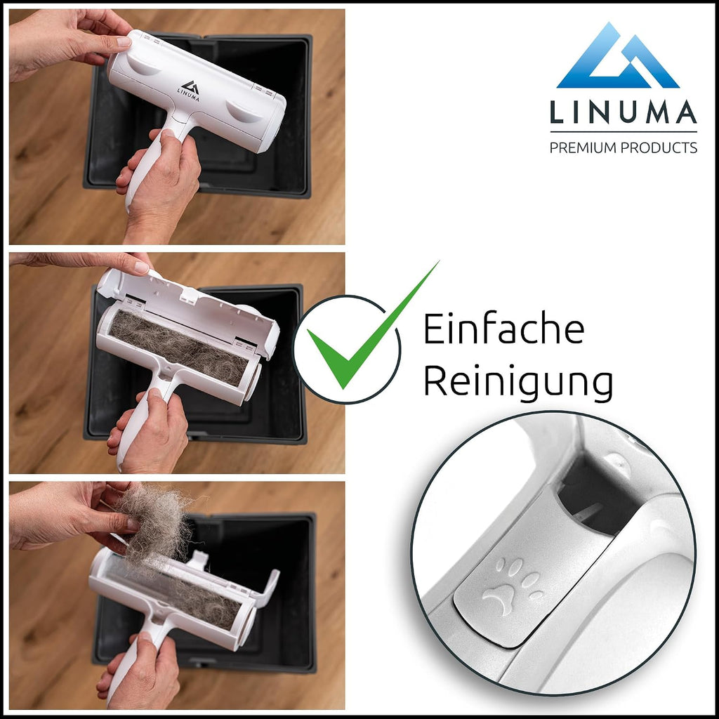 Tierhaarentferner Fusselrolle wiederverwendbar selbstreinigend Weiss fuer Sofa Tep