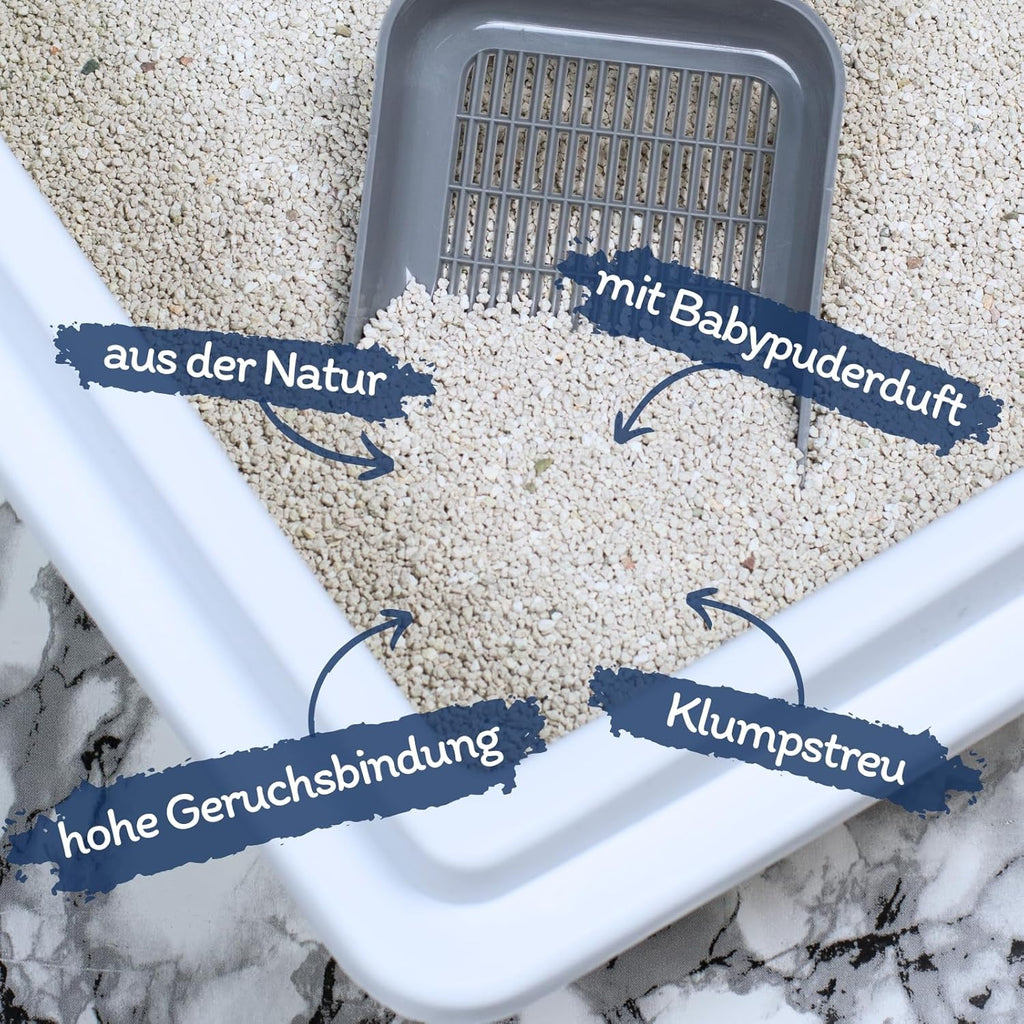 Katzenstreu Bentonit weiss stark klumpend feines Granulat verschiedene Sorten